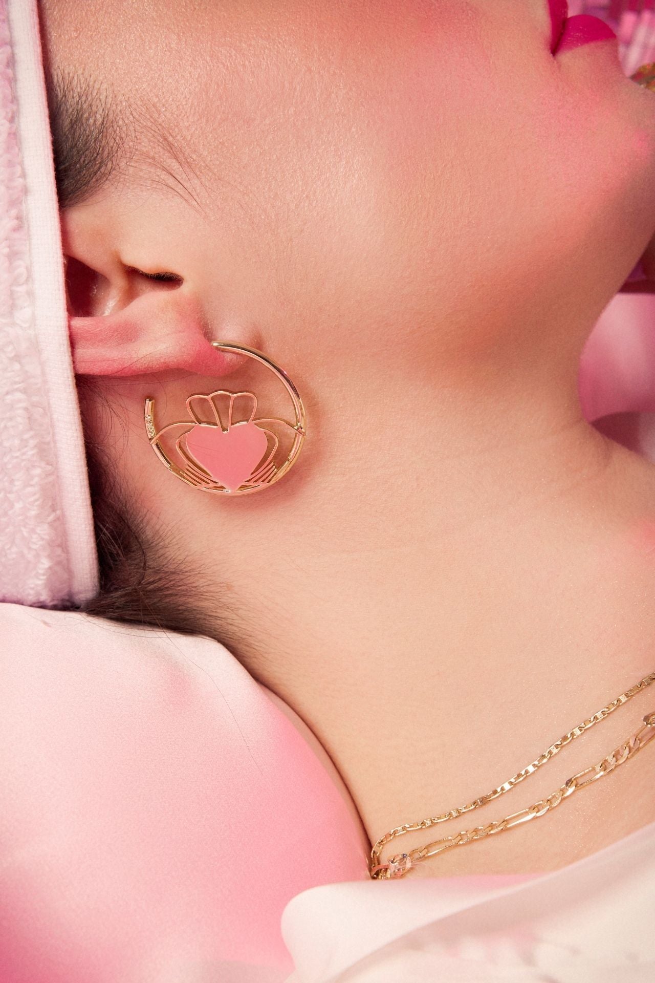 Heart Strong Claddagh Hoop Earrings