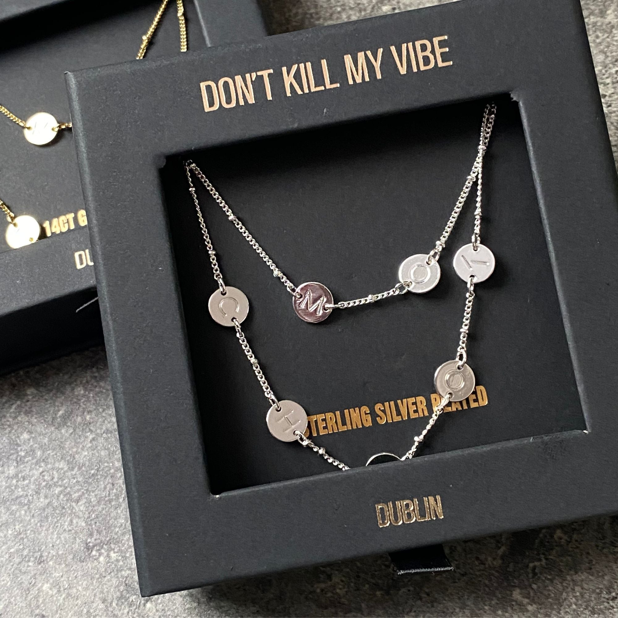 Gold and Silver Mo Chroí Double Chain Necklaces