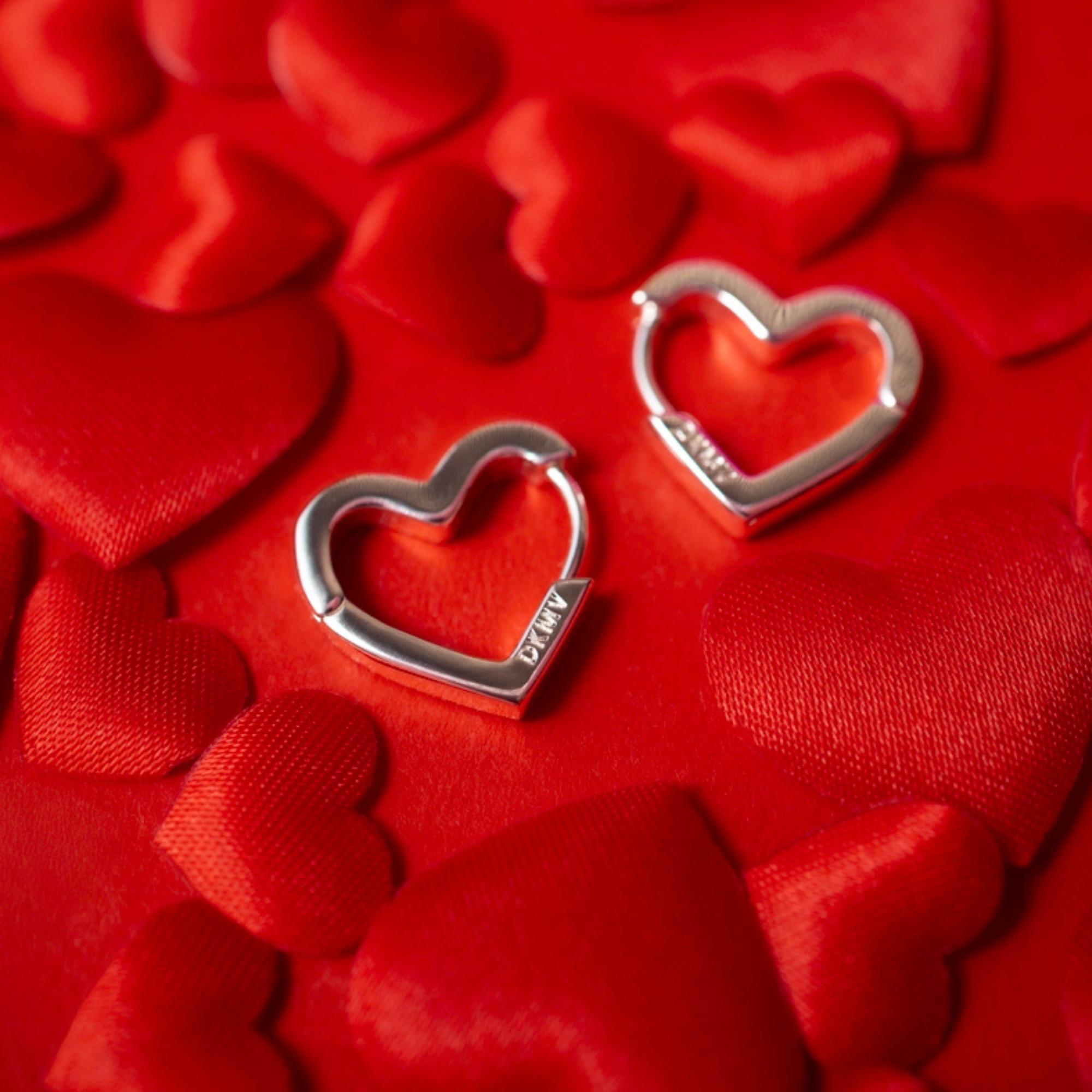 Silver Not Yer Average Heart Hoop Earrings