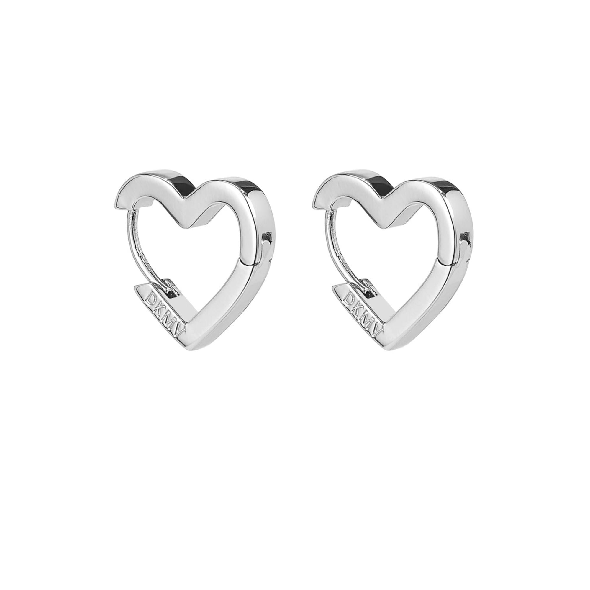 Silver Not Yer Average Heart Hoop Earrings