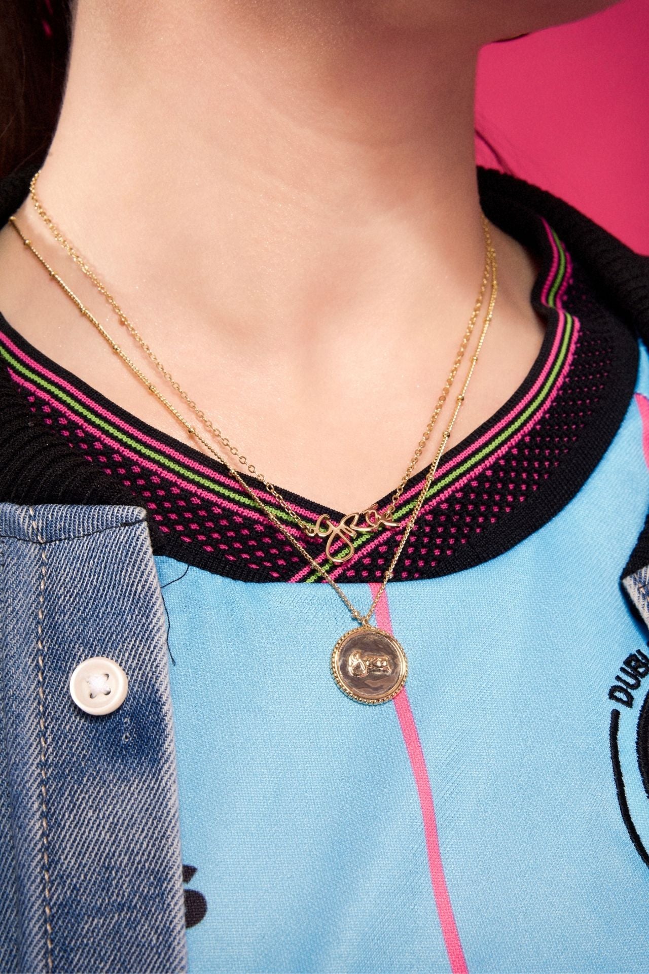 Grá Gold Medallion Pendant Necklace by DON&