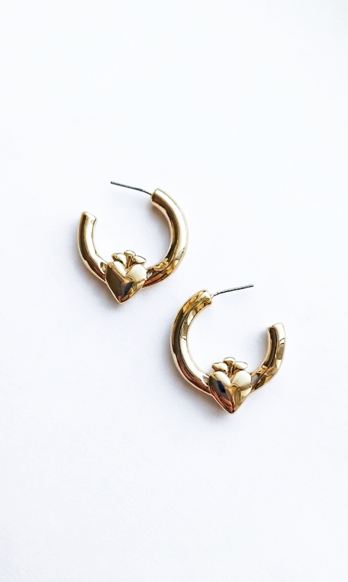 Claddagh Queen Hoop Earrings