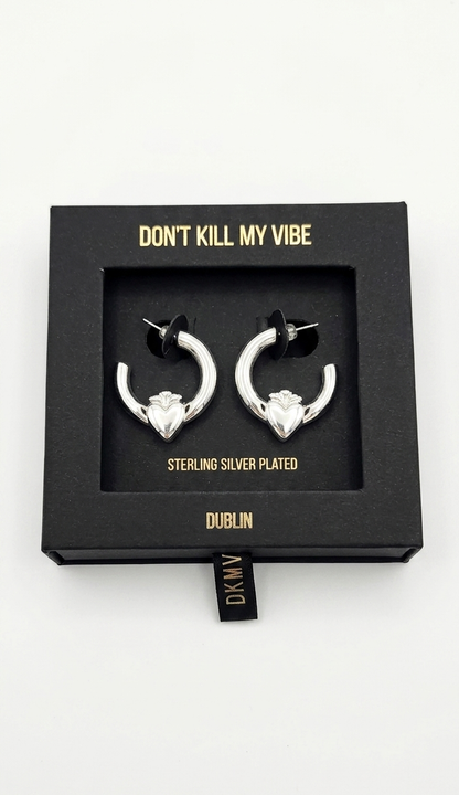 Claddagh Queen Hoop Earrings