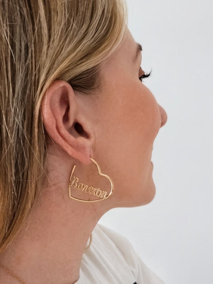 Banríon Heart Hoop Earrings