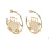 Gold Heart Strong Claddagh Hoop Earrings
