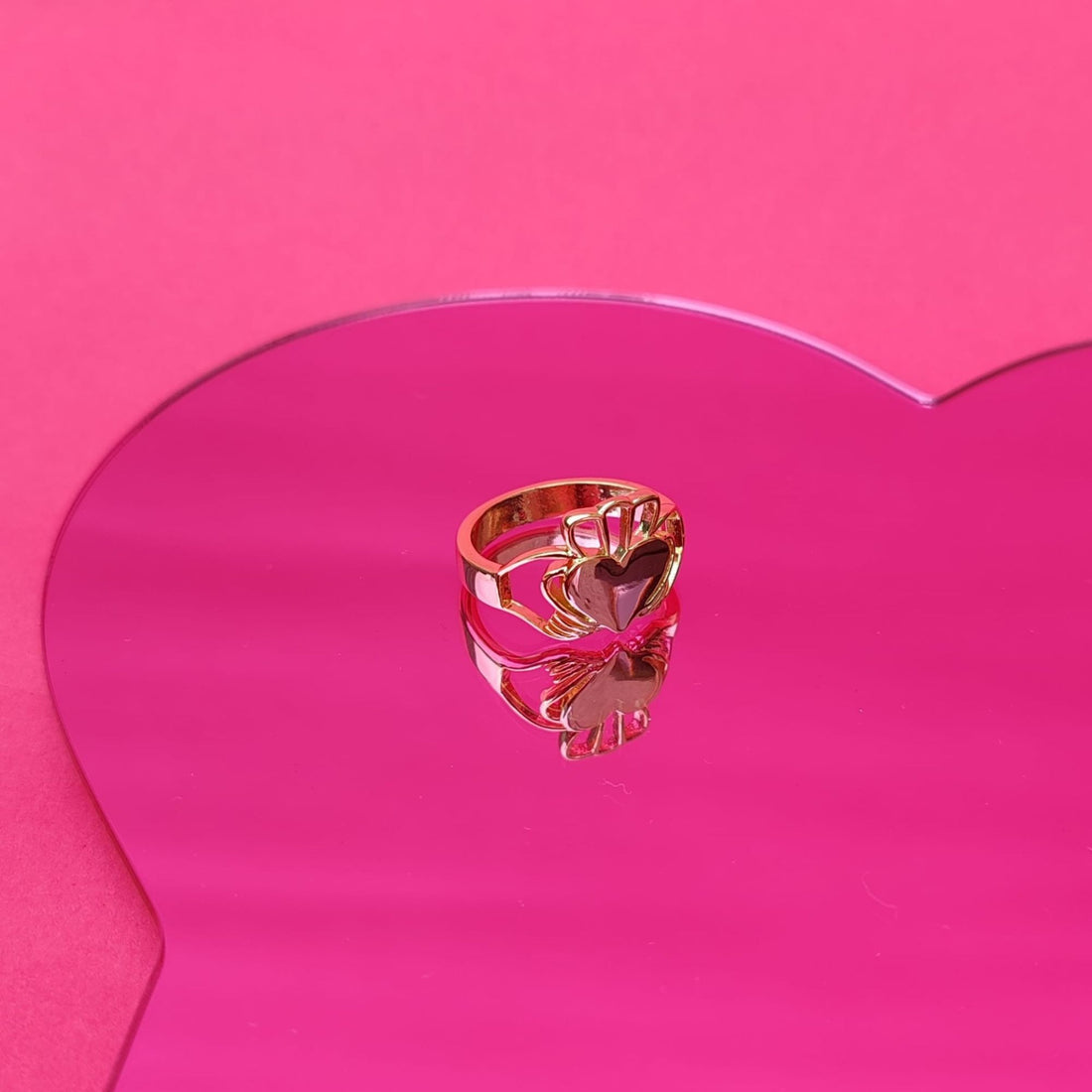 Have My Heart Gold Claddagh with hand view  reflection 