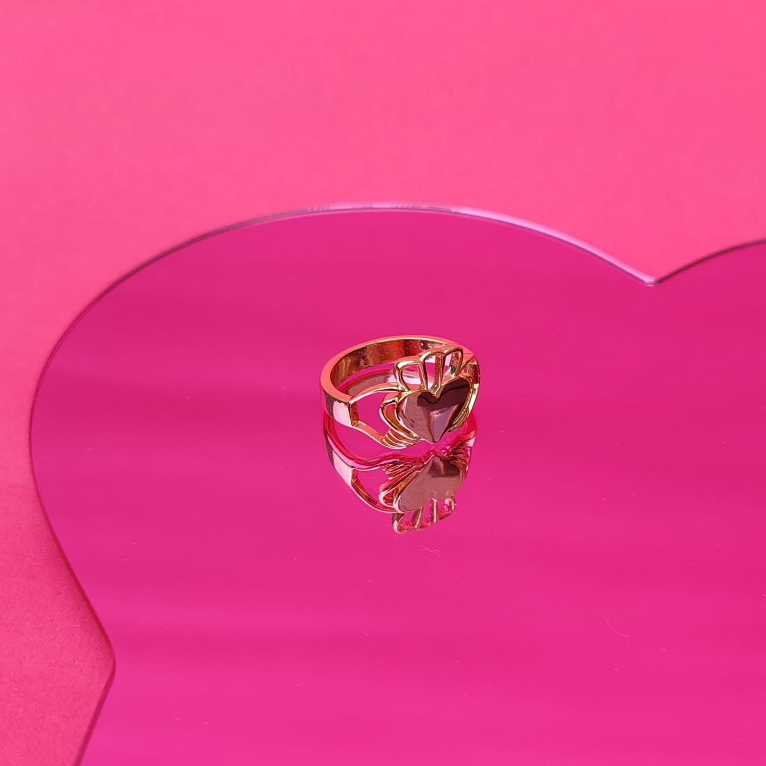 Have My Heart Gold Claddagh with hand view  reflection 