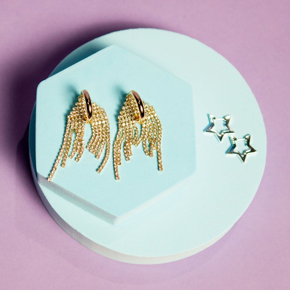 OUT OUT Hybrid Hoop Gold Earrings Display