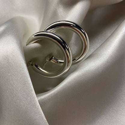 Silver Not Yer Average Hoop Earrings 