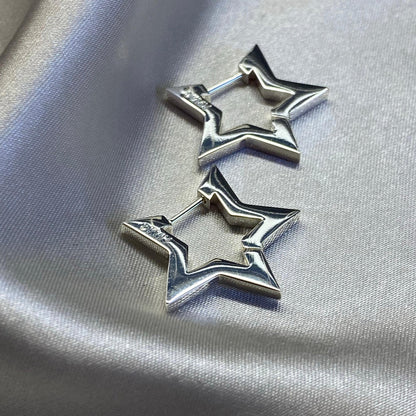 Silver Not Yer Average - Star Hoop Earrings